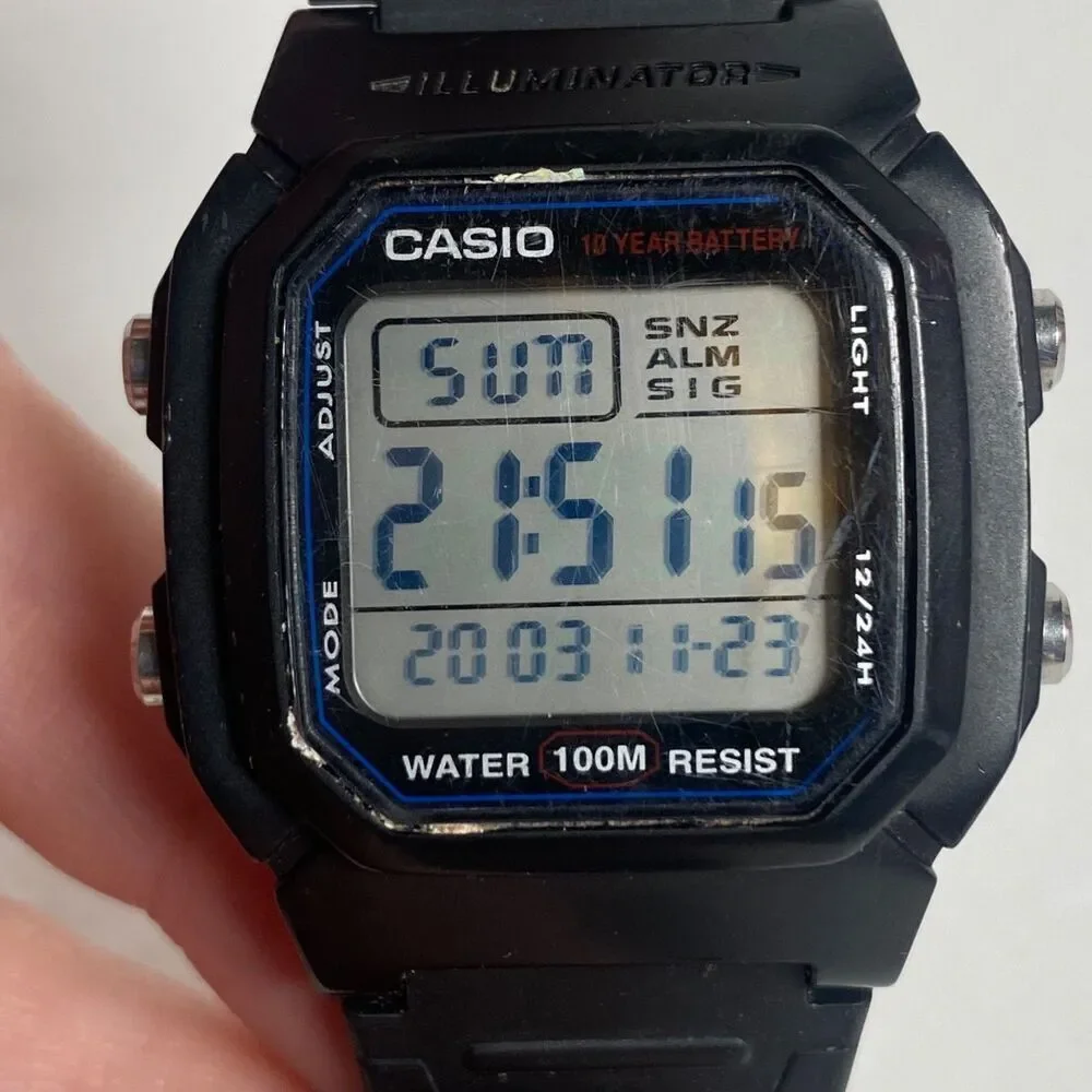 Casio Illuminator W-800H Digital Watch Black 3240 100M Water Resist Working